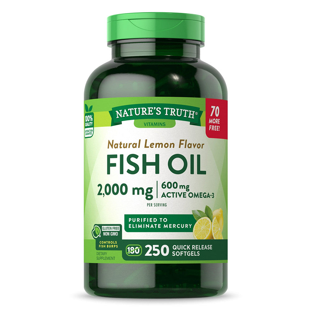 Natures Truth 1000 Mg Omega 3 Fish Oil Softgels, 250 Ea